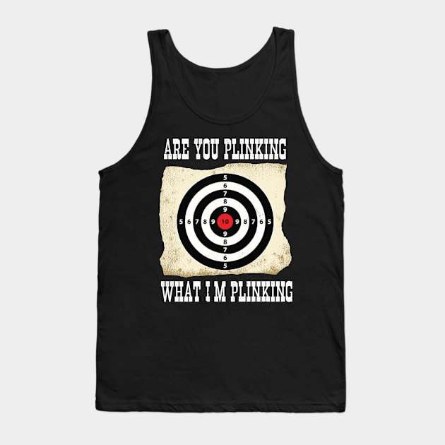 Shotgun Gun and Funny Shooting and Skeet Shooting Target Tank Top by Riffize